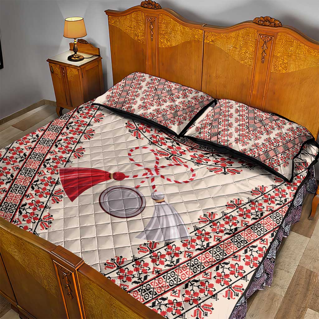 Baba Marta Day Martenitsa Quilt Bed Set Traditional Bulgarian Embroidery