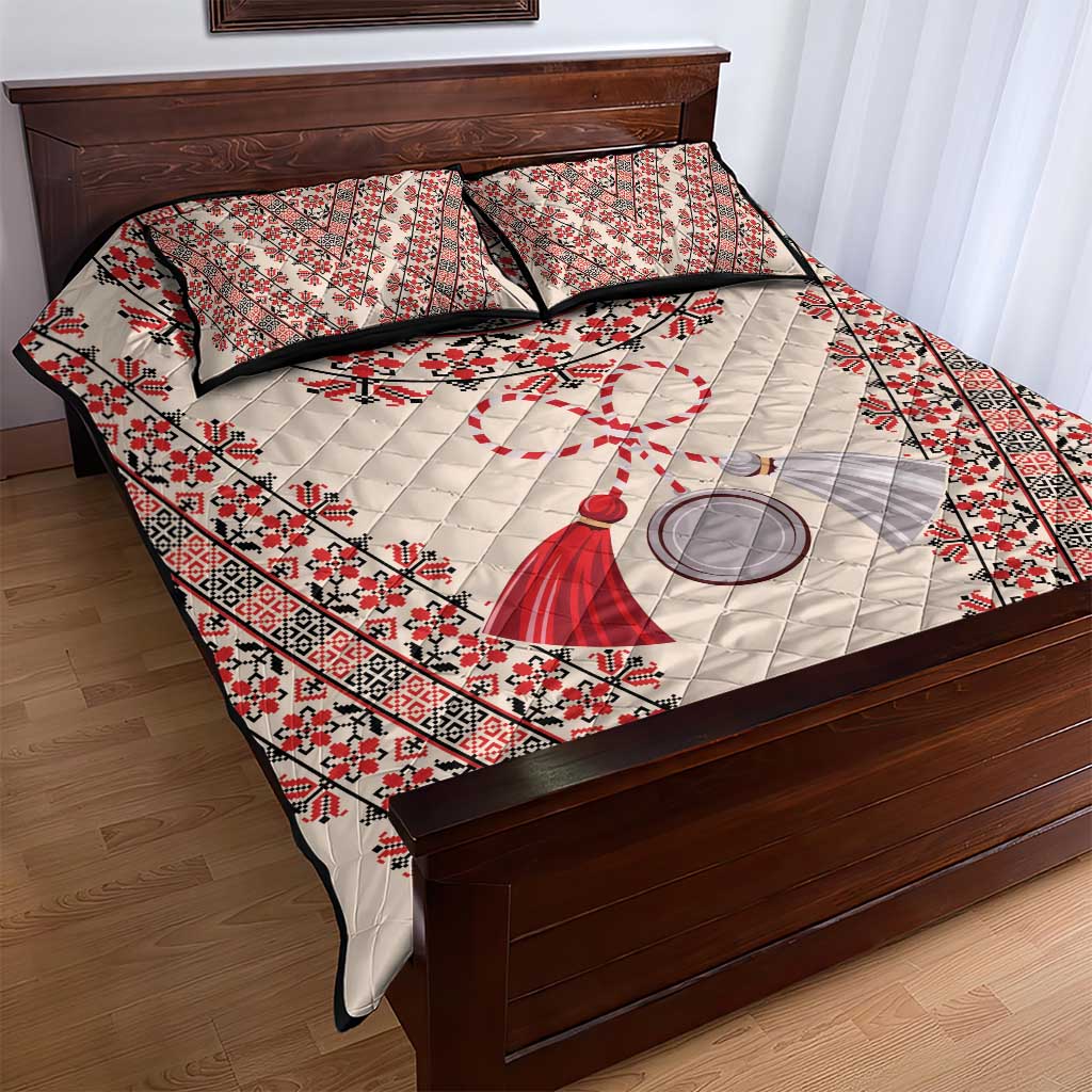 Baba Marta Day Martenitsa Quilt Bed Set Traditional Bulgarian Embroidery