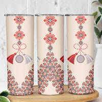 Baba Marta Day Martenitsa Skinny Tumbler Traditional Bulgarian Embroidery
