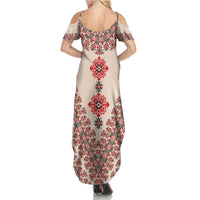 Baba Marta Day Martenitsa Summer Maxi Dress Traditional Bulgarian Embroidery