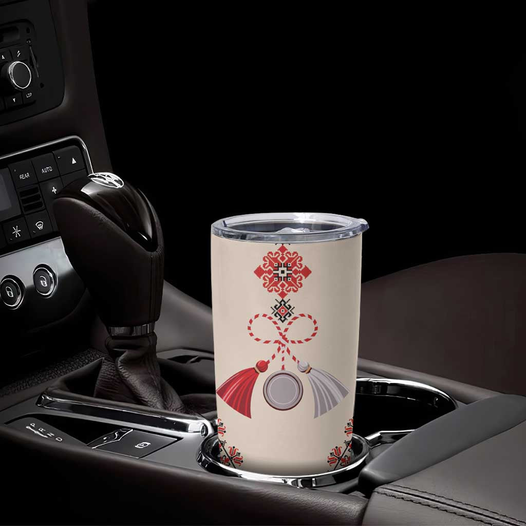 Baba Marta Day Martenitsa Tumbler Cup Traditional Bulgarian Embroidery