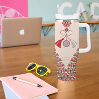 Baba Marta Day Martenitsa Tumbler With Handle Traditional Bulgarian Embroidery