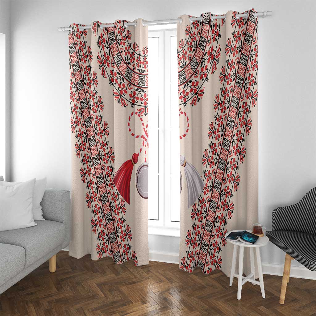 Baba Marta Day Martenitsa Window Curtain Traditional Bulgarian Embroidery