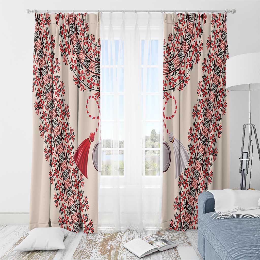 Baba Marta Day Martenitsa Window Curtain Traditional Bulgarian Embroidery