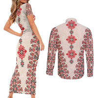 Bulgarian Martenitsa Couples Matching Short Sleeve Bodycon Dress and Long Sleeve Button Shirt Tradition March 1st Chestita Baba Marta