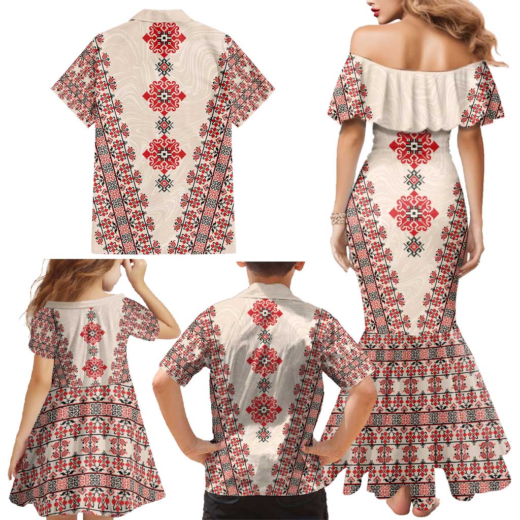 Bulgarian Martenitsa Family Matching Mermaid Dress and Hawaiian Shirt Tradition March 1st Chestita Baba Marta
