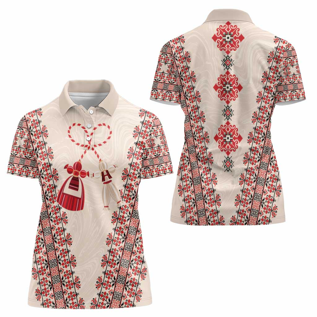 Bulgarian Martenitsa Women Polo Shirt Tradition March 1st Chestita Baba Marta