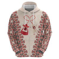 Bulgarian Martenitsa Zip Hoodie Tradition March 1st Chestita Baba Marta