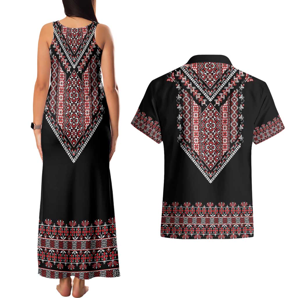 Martenitsa Martisor Day Couples Matching Tank Maxi Dress and Hawaiian Shirt Traditional Romanian Folk Art