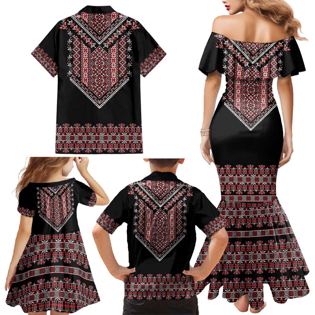 Martenitsa Martisor Day Family Matching Mermaid Dress and Hawaiian Shirt Traditional Romanian Folk Art