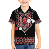 Martenitsa Martisor Day Family Matching Off Shoulder Short Dress and Hawaiian Shirt Traditional Romanian Folk Art