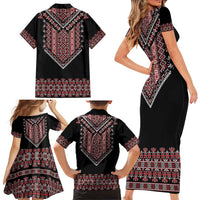 Martenitsa Martisor Day Family Matching Short Sleeve Bodycon Dress and Hawaiian Shirt Traditional Romanian Folk Art