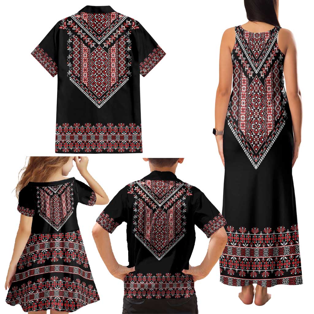 Martenitsa Martisor Day Family Matching Tank Maxi Dress and Hawaiian Shirt Traditional Romanian Folk Art