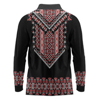 Martenitsa Martisor Day Long Sleeve Polo Shirt Traditional Romanian Folk Art