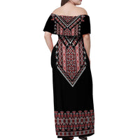 Martenitsa Martisor Day Off Shoulder Maxi Dress Traditional Romanian Folk Art