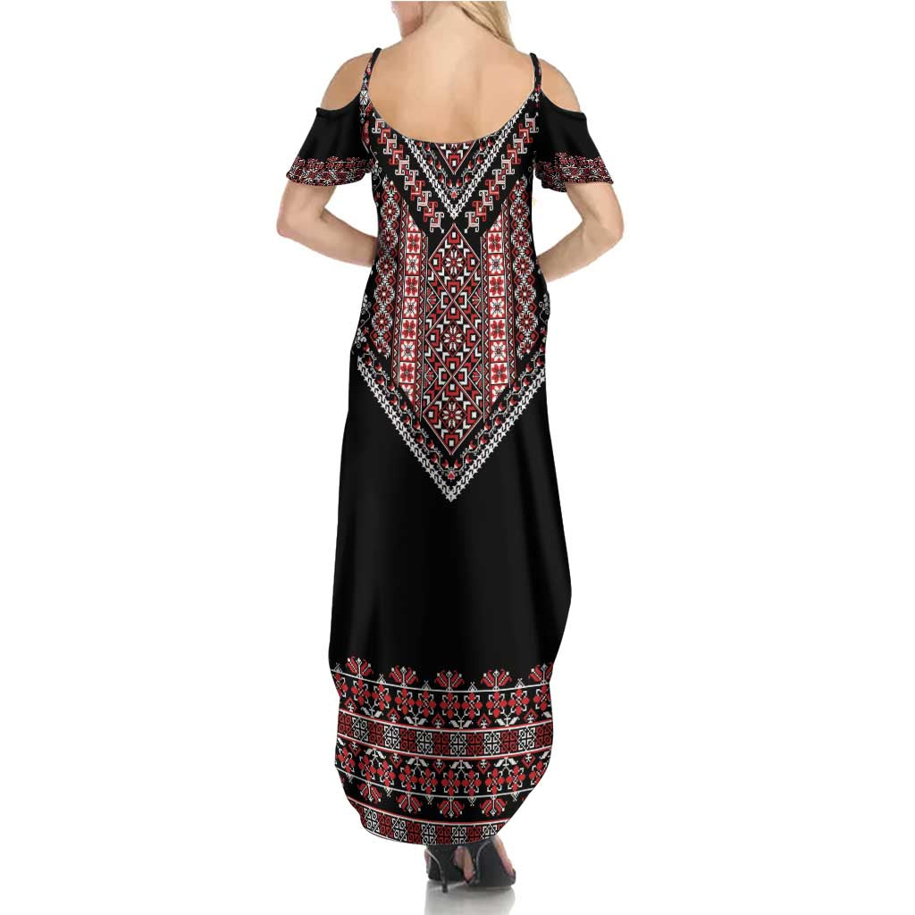 Martenitsa Martisor Day Summer Maxi Dress Traditional Romanian Folk Art