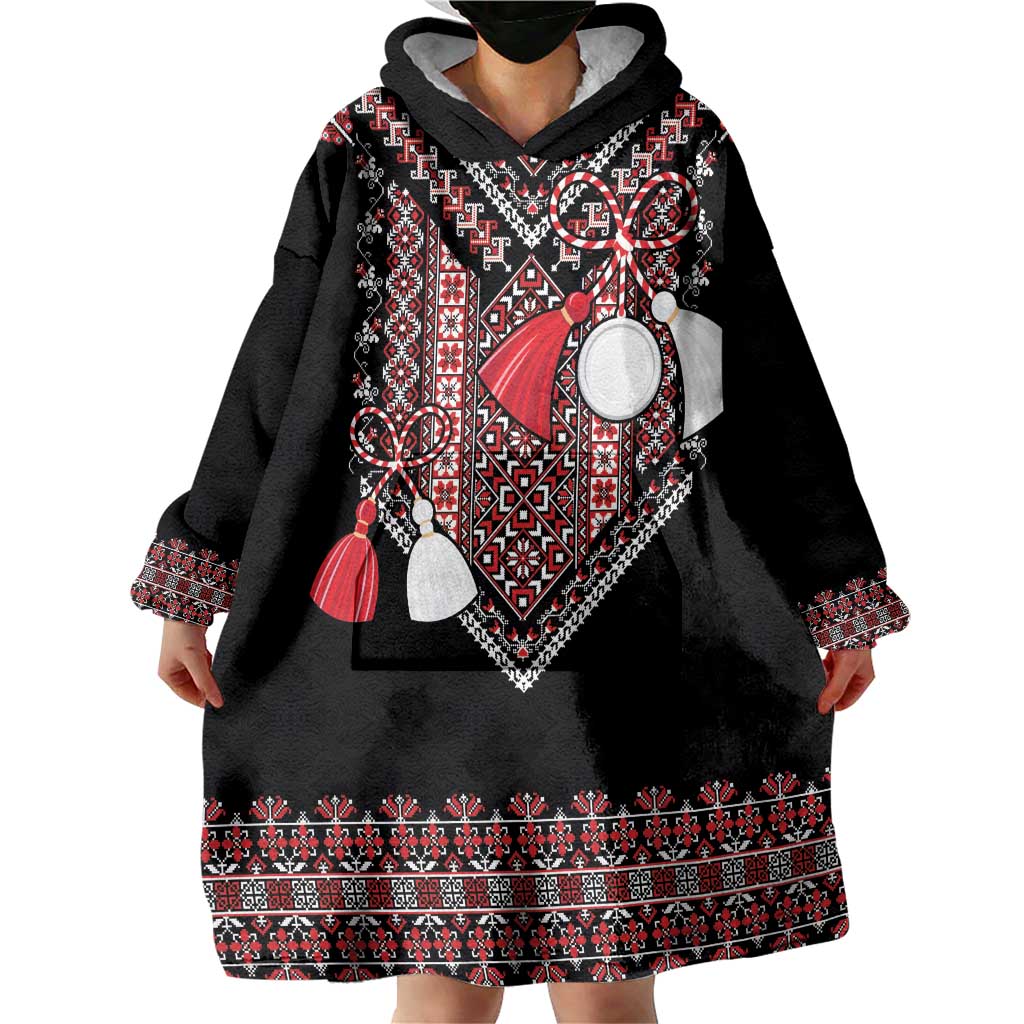 Martenitsa Martisor Day Wearable Blanket Hoodie Traditional Romanian Folk Art