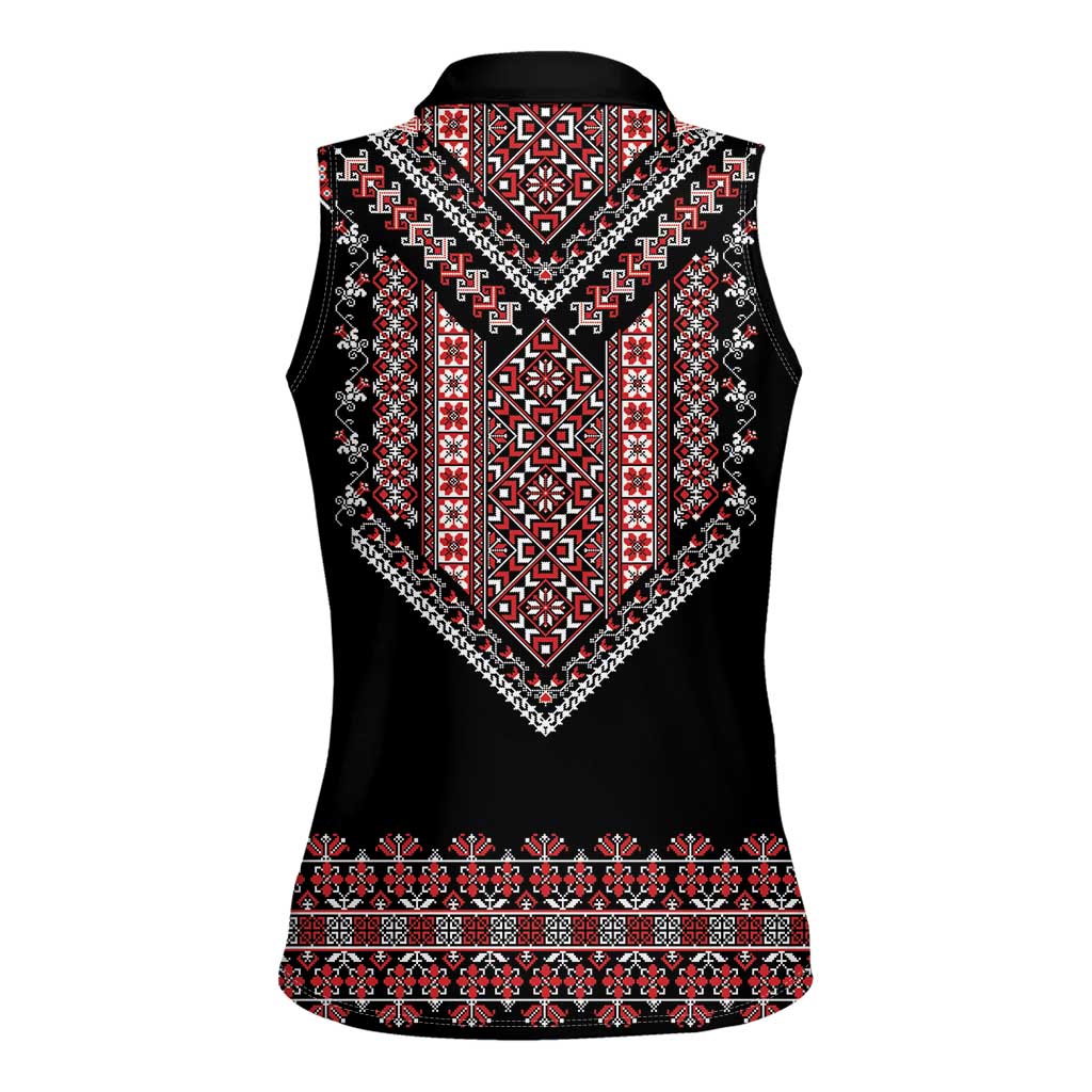 Martenitsa Martisor Day Women Sleeveless Polo Shirt Traditional Romanian Folk Art
