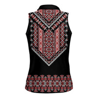 Martenitsa Martisor Day Women Sleeveless Polo Shirt Traditional Romanian Folk Art