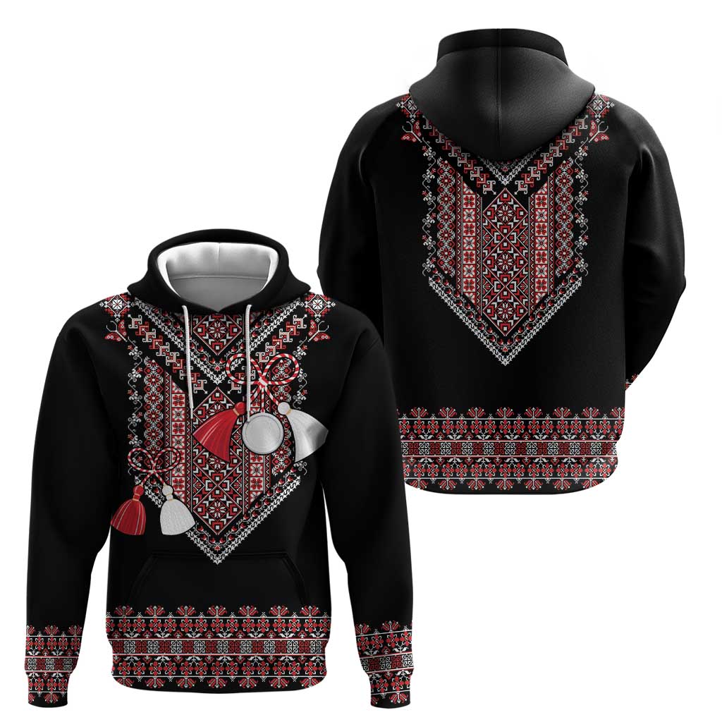 Martenitsa Martisor Day Zip Hoodie Traditional Romanian Folk Art