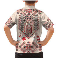 Vintage Martisor Day Martenitsa Family Matching Mermaid Dress and Hawaiian Shirt Traditional Romanian Embroidery No1