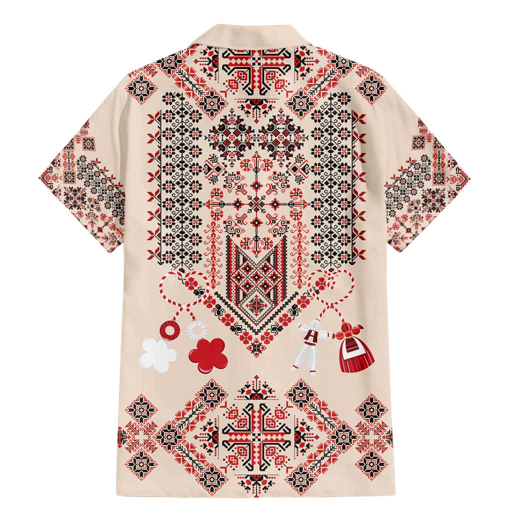 Vintage Martisor Day Martenitsa Family Matching Mermaid Dress and Hawaiian Shirt Traditional Romanian Embroidery No1