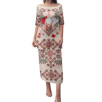 Vintage Martisor Day Martenitsa Family Matching Puletasi and Hawaiian Shirt Traditional Romanian Embroidery No1