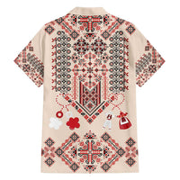 Vintage Martisor Day Martenitsa Family Matching Short Sleeve Bodycon Dress and Hawaiian Shirt Traditional Romanian Embroidery No1