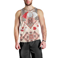 Vintage Martisor Day Martenitsa Men Tank Top Traditional Romanian Embroidery No1