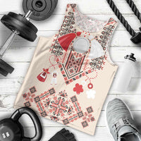 Vintage Martisor Day Martenitsa Men Tank Top Traditional Romanian Embroidery No1