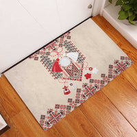 Vintage Martisor Day Martenitsa Rubber Doormat Traditional Romanian Embroidery No1