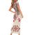 Vintage Martisor Day Martenitsa Short Sleeve Bodycon Dress Traditional Romanian Embroidery No1