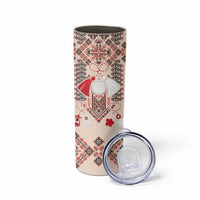Vintage Martisor Day Martenitsa Skinny Tumbler Traditional Romanian Embroidery No1