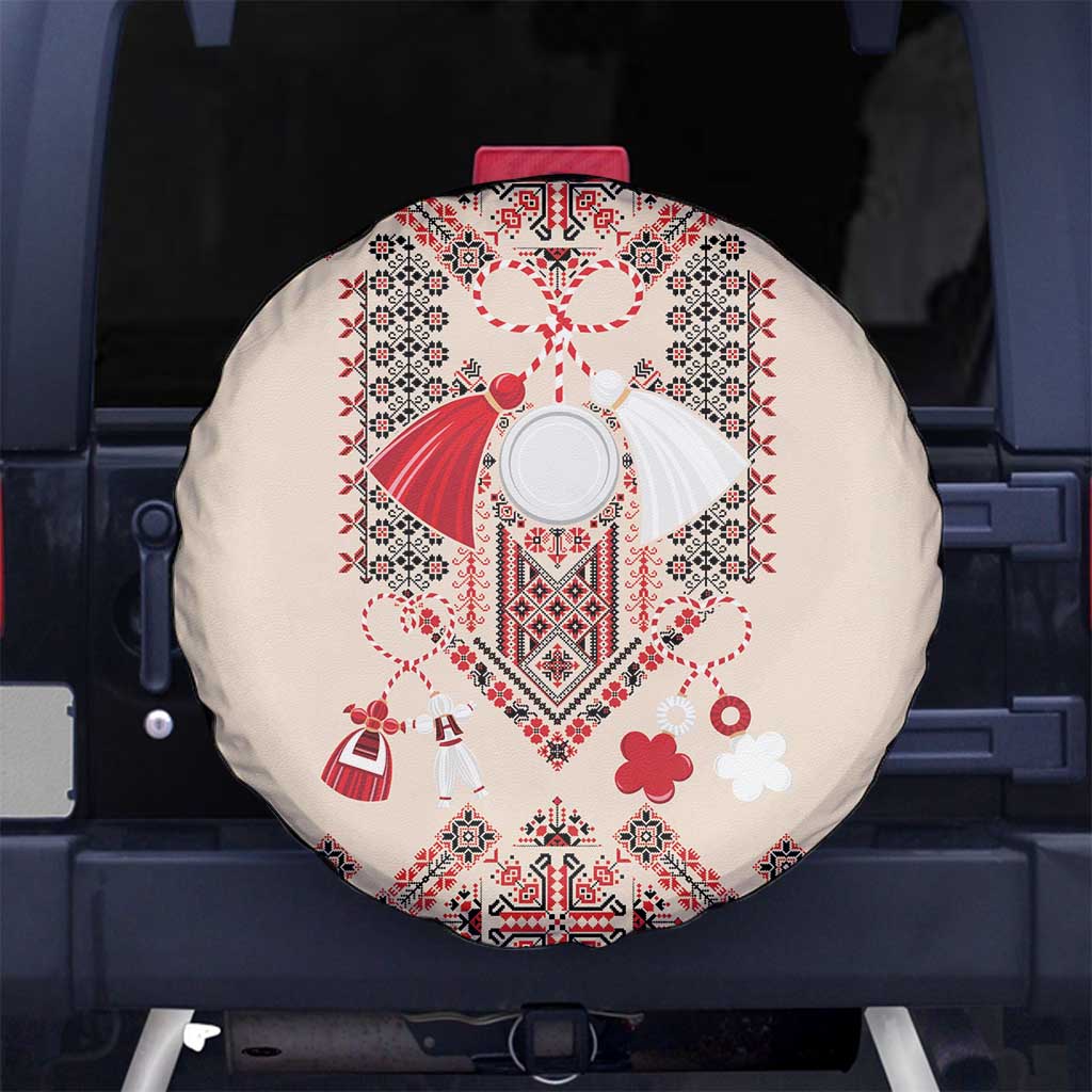 Vintage Martisor Day Martenitsa Spare Tire Cover Traditional Romanian Embroidery No1