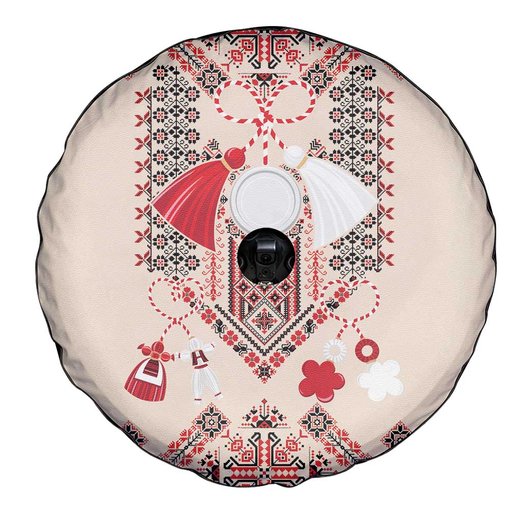 Vintage Martisor Day Martenitsa Spare Tire Cover Traditional Romanian Embroidery No1