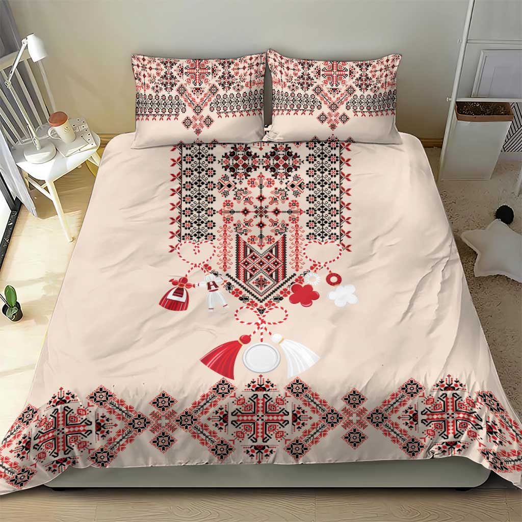 Vintage Martisor Day Martenitsa Bedding Set Traditional Romanian Embroidery No2
