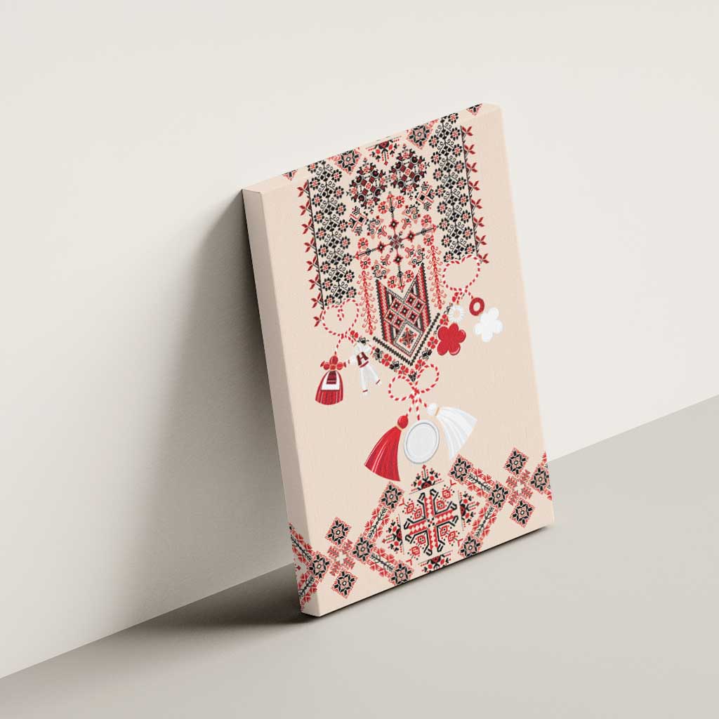 Vintage Martisor Day Martenitsa Canvas Wall Art Traditional Romanian Embroidery No2