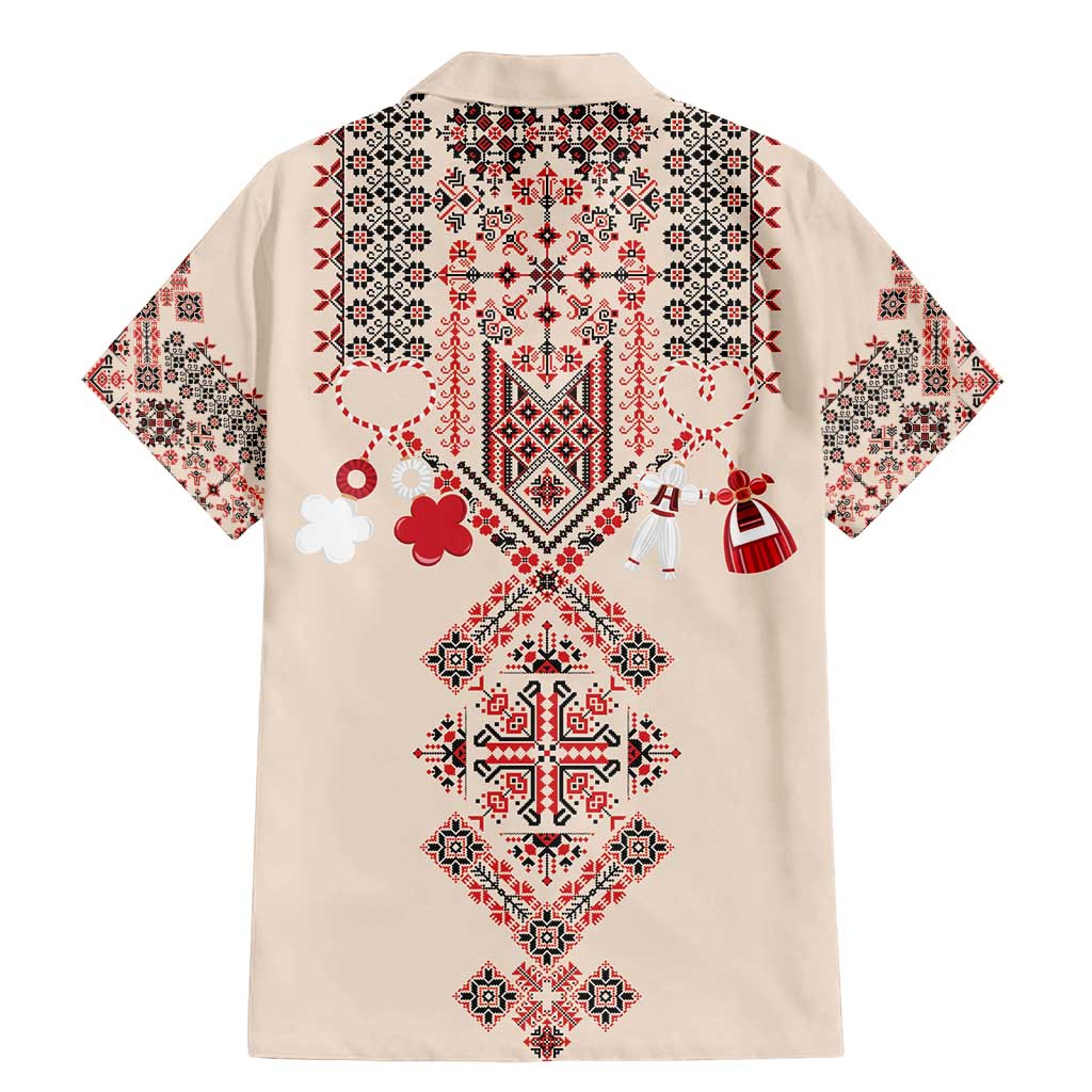 Vintage Martisor Day Martenitsa Family Matching Mermaid Dress and Hawaiian Shirt Traditional Romanian Embroidery No2