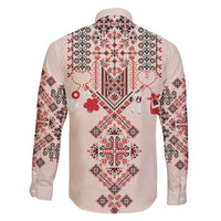 Vintage Martisor Day Martenitsa Family Matching Off Shoulder Short Dress and Hawaiian Shirt Traditional Romanian Embroidery No2