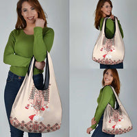 Vintage Martisor Day Martenitsa Grocery Bag Traditional Romanian Embroidery No2