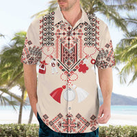 Vintage Martisor Day Martenitsa Hawaiian Shirt Traditional Romanian Embroidery No2