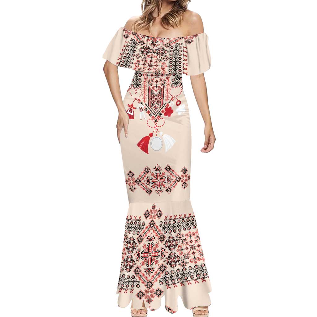 Vintage Martisor Day Martenitsa Mermaid Dress Traditional Romanian Embroidery No2