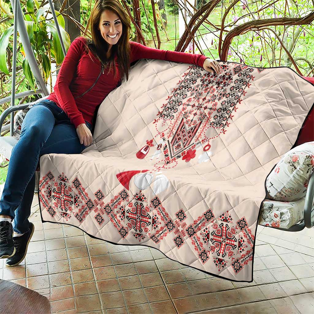 Vintage Martisor Day Martenitsa Quilt Traditional Romanian Embroidery No2