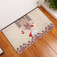Vintage Martisor Day Martenitsa Rubber Doormat Traditional Romanian Embroidery No2