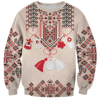 Vintage Martisor Day Martenitsa Sweatshirt Traditional Romanian Embroidery No2