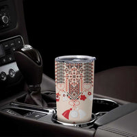 Vintage Martisor Day Martenitsa Tumbler Cup Traditional Romanian Embroidery No2