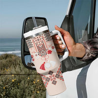 Vintage Martisor Day Martenitsa Tumbler With Handle Traditional Romanian Embroidery No2