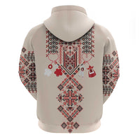 Vintage Martisor Day Martenitsa Zip Hoodie Traditional Romanian Embroidery No2