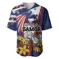 USA-American Samoa Flag Day Personalized Baseball Jersey Bald Eagle Polynesian Tribal Pattern