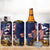 USA-American Samoa Flag Day Personalized 4 in 1 Can Cooler Tumbler Bald Eagle Polynesian Tribal Pattern